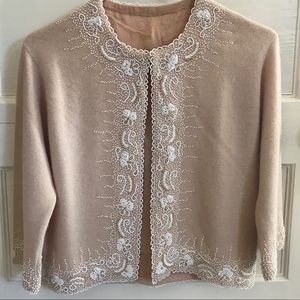 Vintage Blush Beaded Cardigan